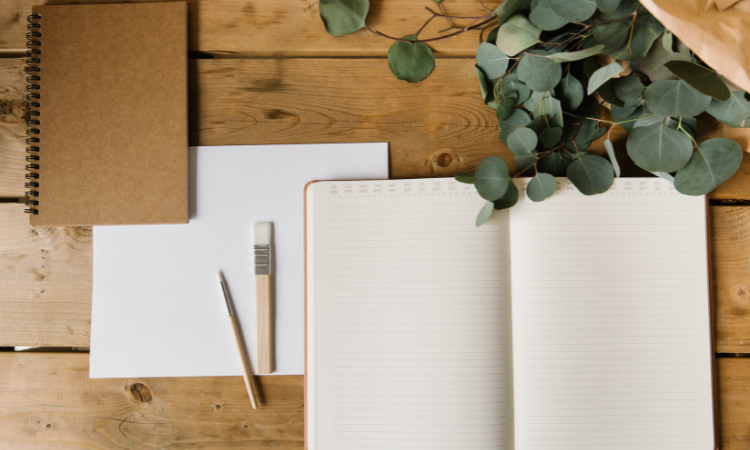 Notebooks on a table